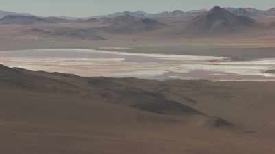 Bright colours Salar surrounded by mountains