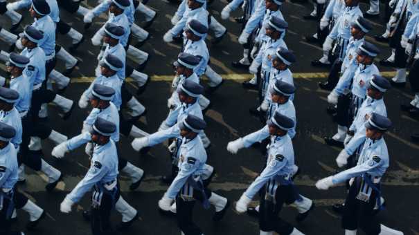 Military parade for the 65th Republic Day Celebrations of India on 26th January 2014, New Delhi