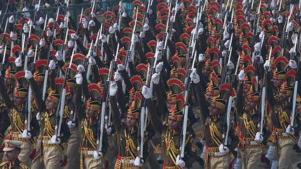 Military parade for the 65th Republic Day Celebrations of India on 26th January 2014, New Delhi